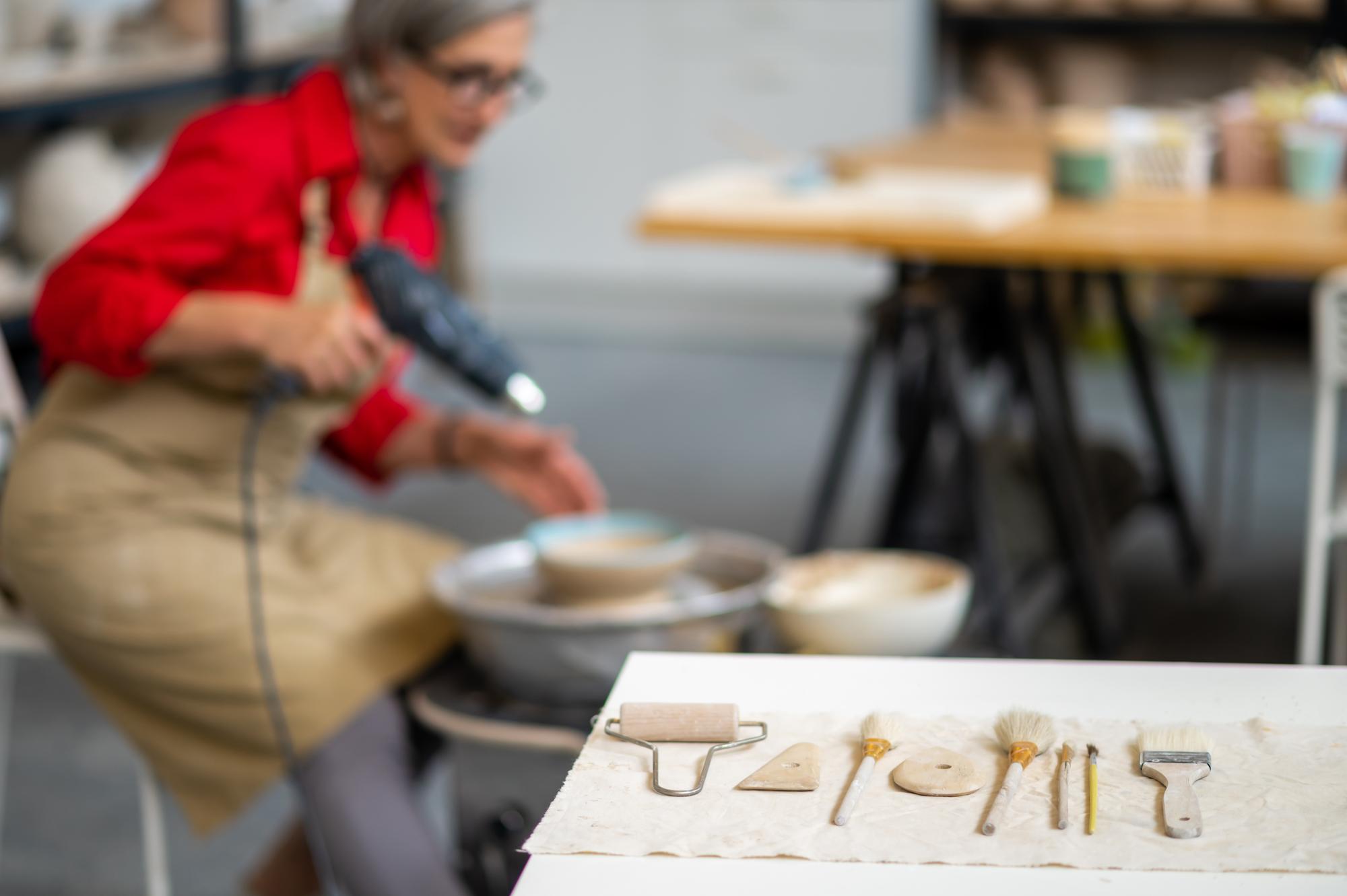 Interior of a small urban kitchen workshop with local ingredients
